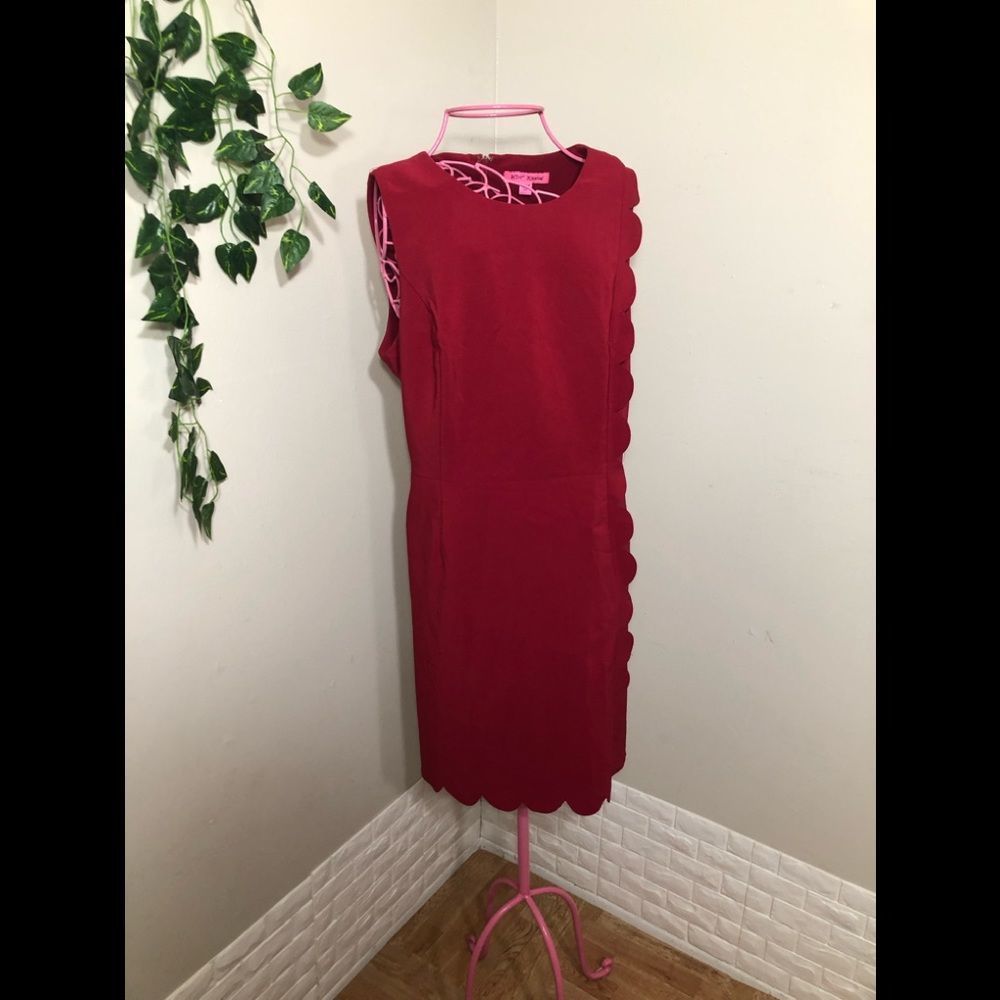Betsey Johnson ruffled side sheath dress